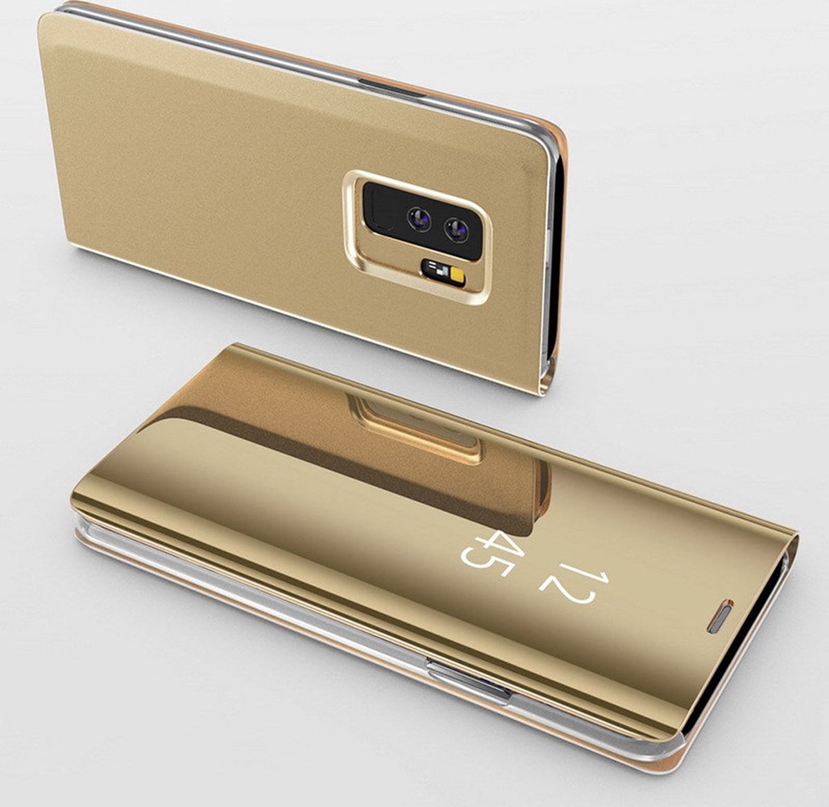Hoesje voor Samsung Galaxy S10 Goud Spiegel Flip Bescherming Helder zicht