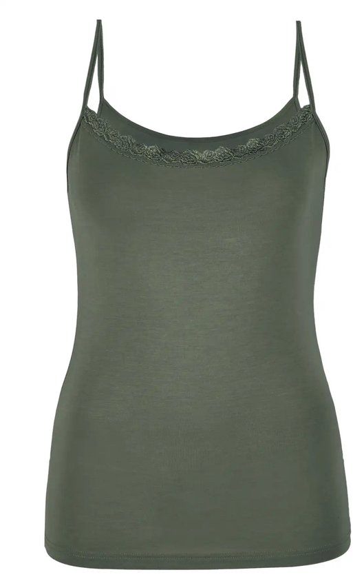 Nina von C chemise spaghetti pour femme en dentelle - Modal - 48 - Zwart