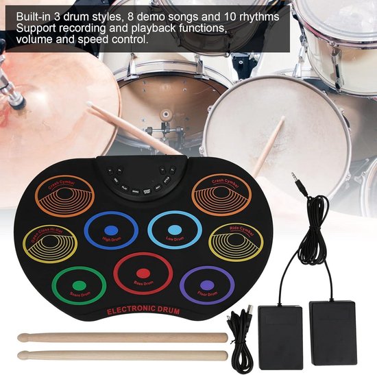 Elektronisch drumpad draagbare siliconen roll-up drumset Gekleurd Elektronisch drumpad draagbare siliconen roll-up drumset Gekleurd