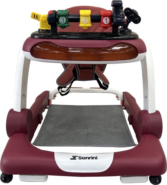 Sonrini Bébé Rouge avec Ceinture - Bébé - Apprentissage de la Marche - Entraîneur de Marche - Trotteur - Tapis de Pied - Ensemble de Jeu