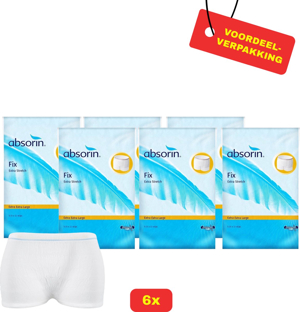Goedkoopste 6x Absorin Fix Extra Stretch Maat XXL - 6x 5 stuks - Voordeelverpakking!