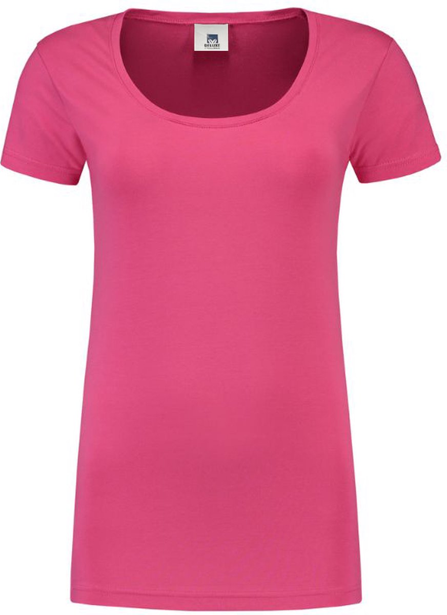 Lemon & Soda dames T-shirt met korte mouwen in de kleur fuchsia in de maat XXL.