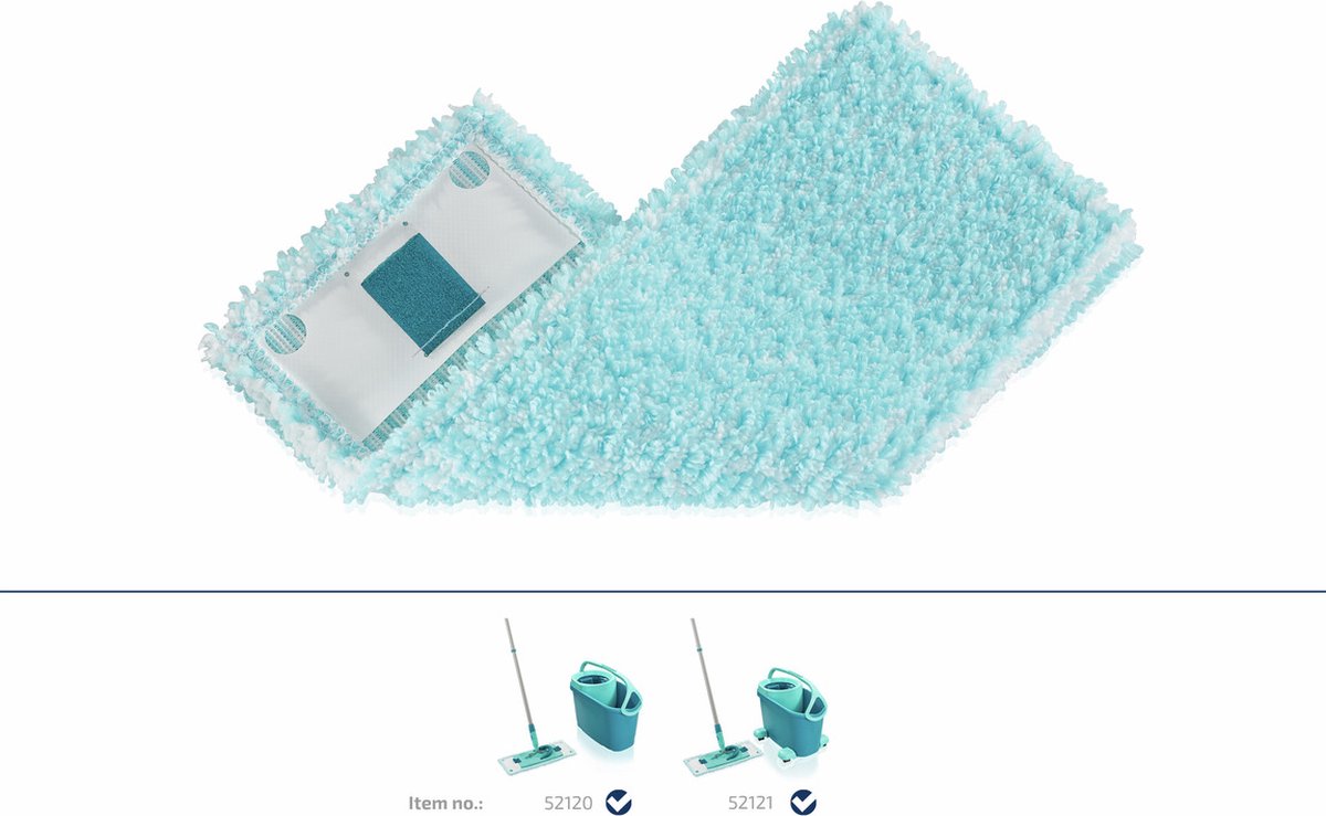 Bol.com Leifheit Clean Twist M Ergo en Power Clean - vloerwisser overtrek - klittenband - 33 cm - Super Soft aanbieding