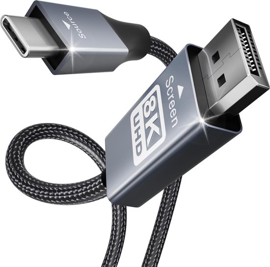 BENFEI DisplayPort Zu HDMI Kabel 1,8m - 8K@60Hz, 4K@240Hz Mit USB Stromversorgung