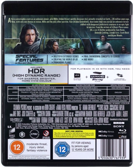 65 : La Terre d'avant [Blu-Ray 4K]+[Blu-Ray]