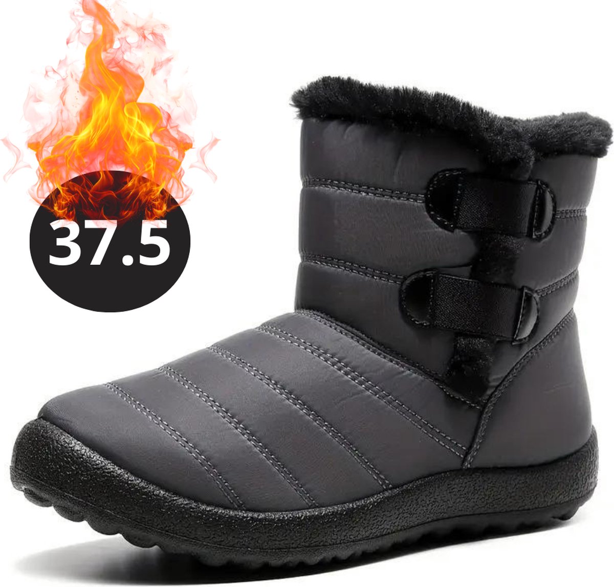 Livano Snowboots Sneeuwschoenen Sneeuwboots Dames Wintersport Ski Skischoenen – 37.5 Bandje Grijs