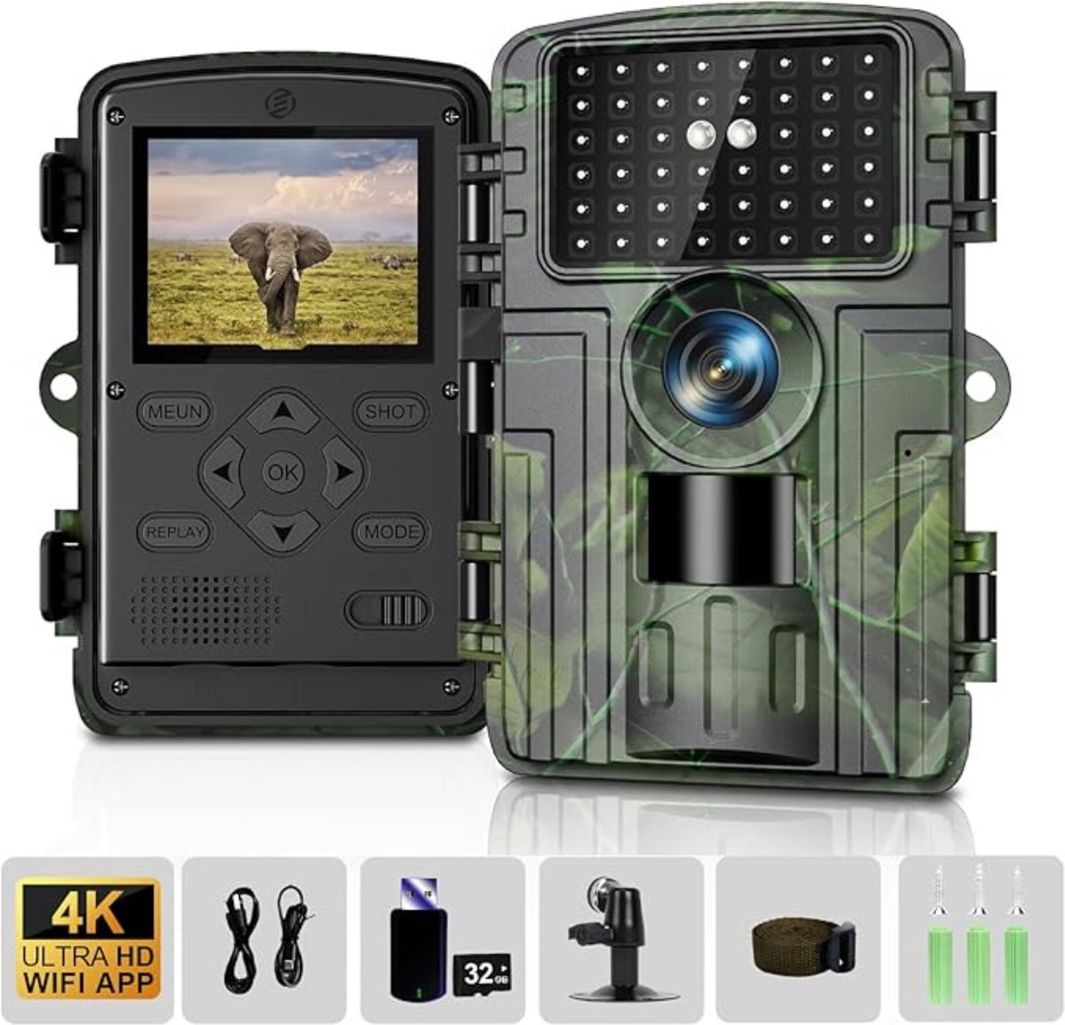 Equivera Wildcamera voor Buiten - Wildcamera met Nachtzicht - WiFi - Hoge Resolutie - Waterdicht - Wild Camera - Premium