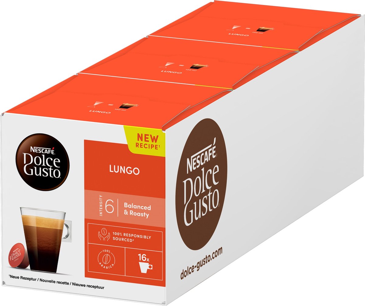 Goedkoopste Nescafé Dolce Gusto capsules Lungo - 48 koffiecups voor 48 koppen koffie