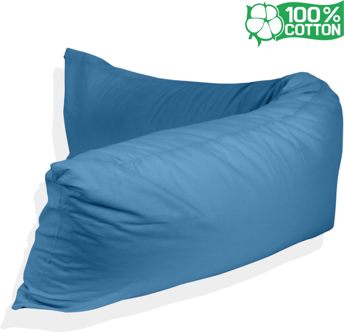 Katoenen lichaamskussen sloop - Lichaamskussen sloop 40 x 140 - Body Pillow sloop - 100% katoen - Kussensloop - Blauw - Zwangerschapskussens sloop - Voedingskussen sloop