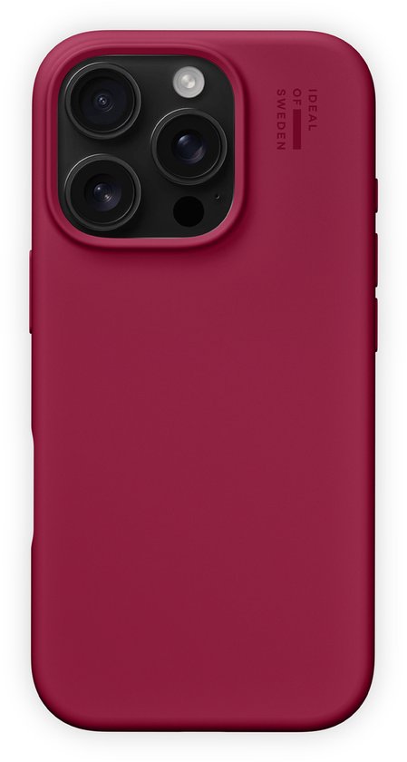 iDeal Of Sweden Silicone Case met magnetische ring geschikt voor de iPhone 16 Pro Cranberry