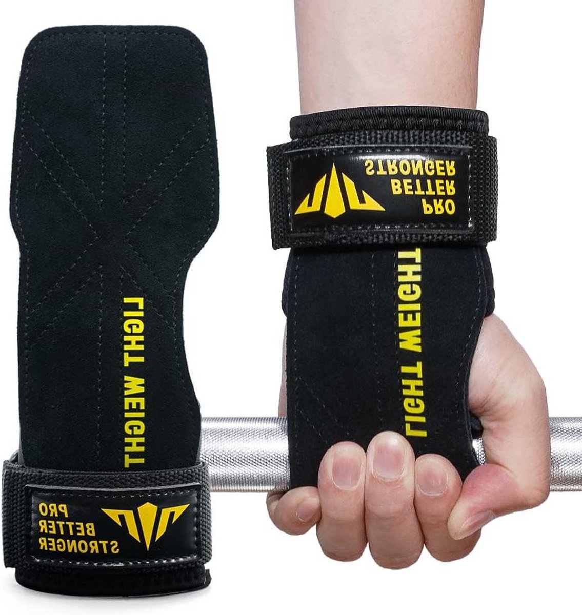 Heavy Duty Gewichthefhandschoenen met Polssteun - Grips Straps - PRO Bodybuilding Accessoires voor Deadlifts en Powerlifting