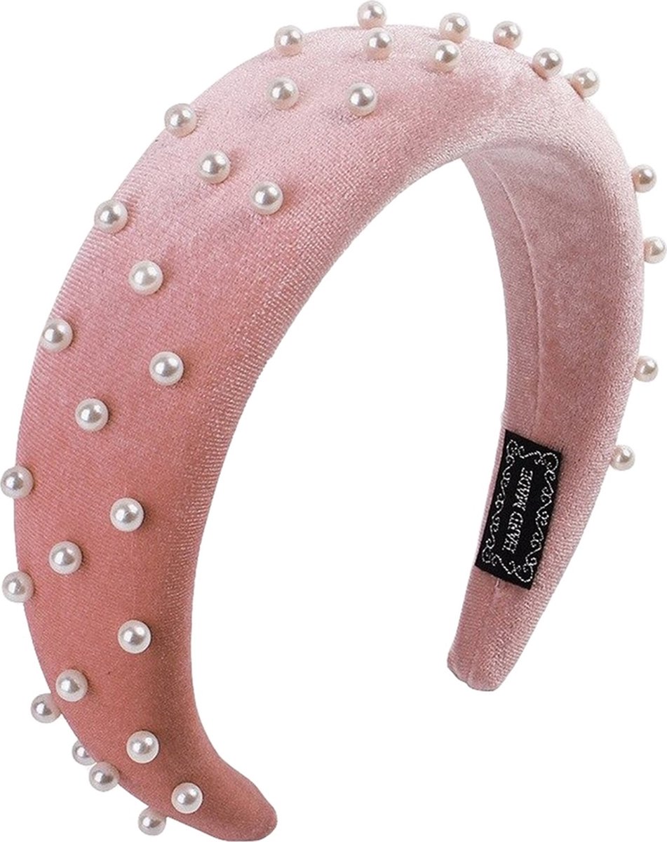 Margot Bardot Haarband Velvet & Pearl Rose