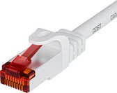 Qost - Câble Internet CAT6 - 100% cuivre / SFTP - 10 Gbps / 250 MHz - Connecteurs RJ45 - Câble patch / Câble réseau - 0,25 Mètre - Wit