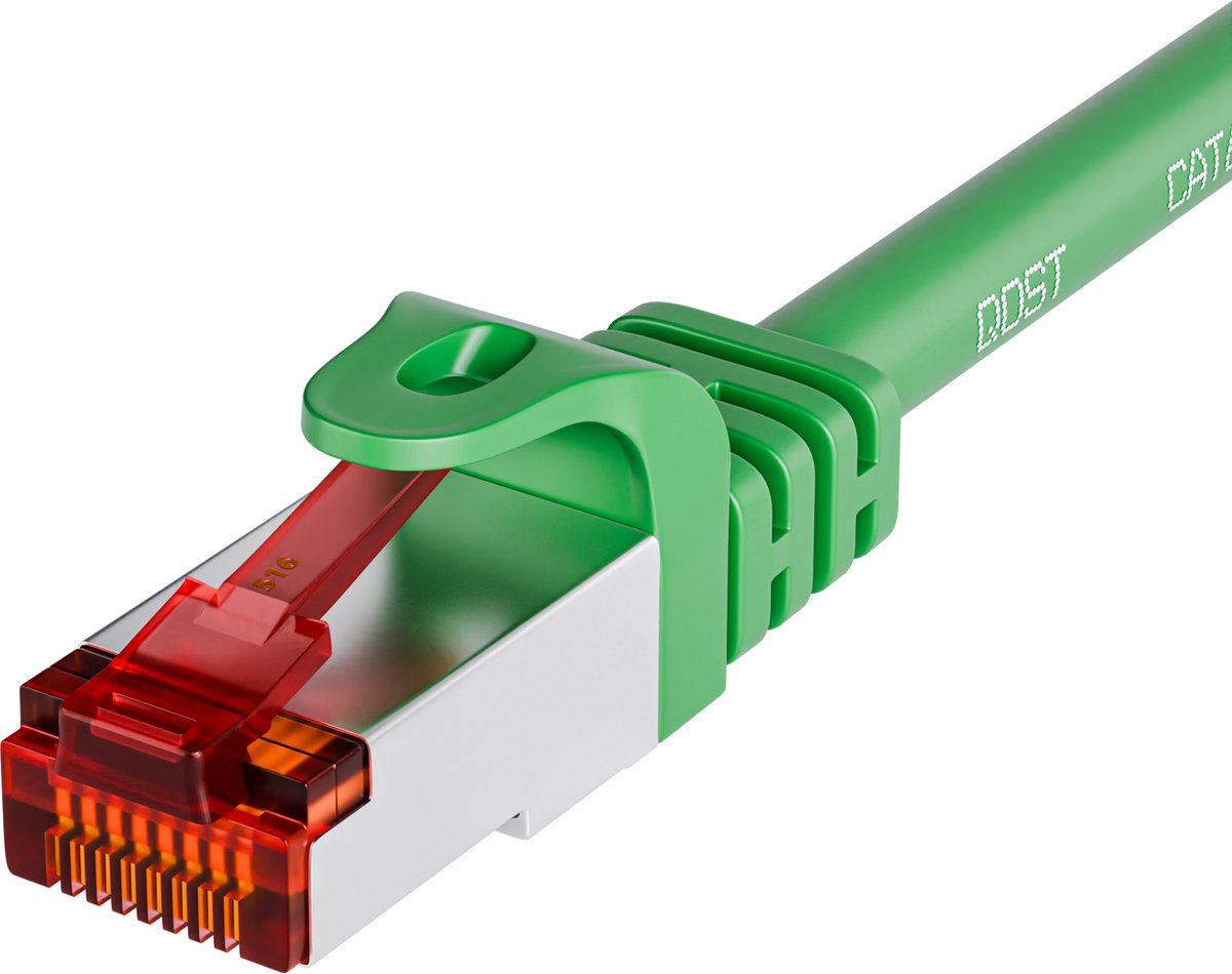 Qost - CAT6 internetkabel - 100% koper / SFTP - 10 Gbps / 250 MHz - RJ45 Connectoren - Patchkabel / Netwerkkabel - 10 meter - Groen