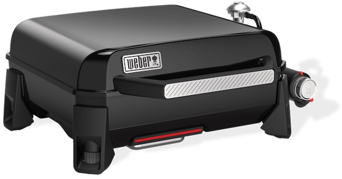 Weber Slate Plancha - 43 cm Bakplaat - Gasbarbecue - 1 Brander - Zwart - Verstelbare poten - Deksel voor bescherming - Bereikt tot 260 °C - Porselein geëmailleerde bakplaat met anti-aanbaklaag – foto 4
