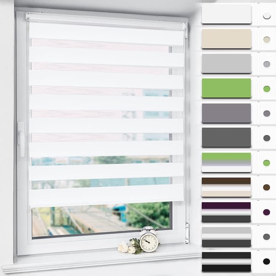 EasyFix lichtdoorlatend rolgordijn, eenvoudige installatie zonder boren, Klemmfix. Jaloezieën Ideaal voor kiepramen I Grijs, 75 x 180cm