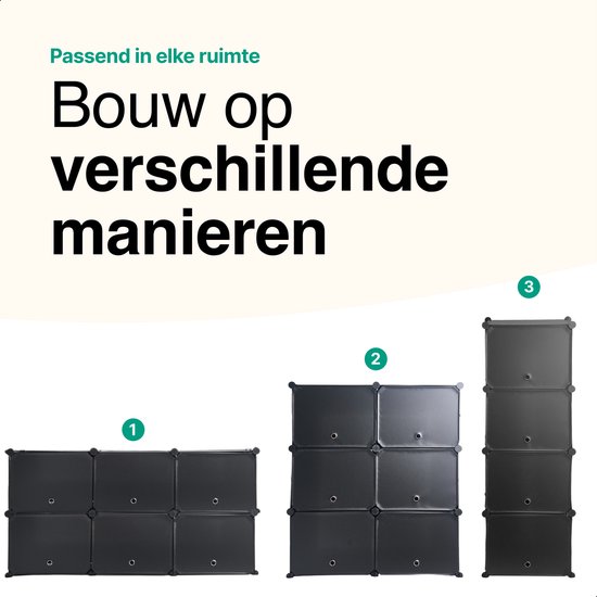 Schoenenkast 24 paar Schoenen - Verstelbaar - Schoenenrek - 6 vakkken - Geschikt voor Laarzen - 91,5*82*32,5 CM - Zwart - Vivid Green