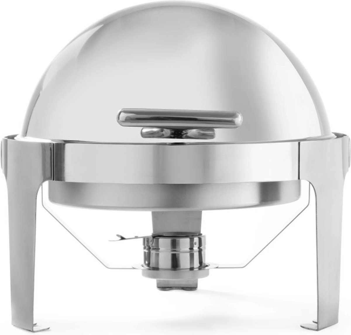 HENDI Ronde rolltop chafing dish – fluisterstil deksel – 5,6L – hoogglans roestvrij staal