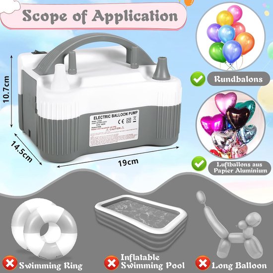 B231 Pompe à Ballon Lagenda Gonfleur Ballon Électrique Portable