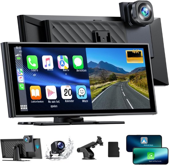 APHQUA A3 ecran Carplay et Android Auto, stéréo de Voiture à écran