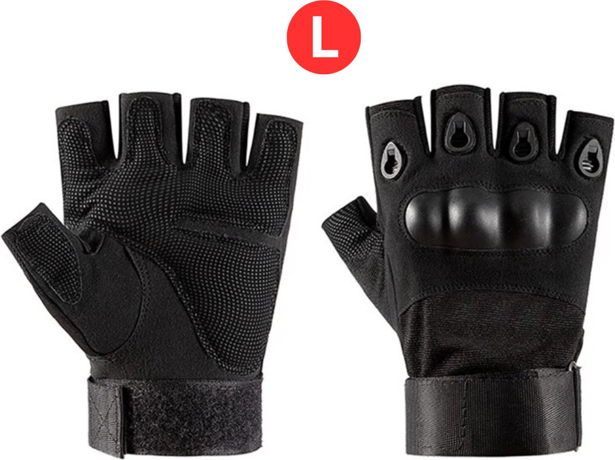 Bovista Airsoft Handschoenen - Tactical - Tactical Gloves - Leger - Tactical Handschoenen Hardknuckle - Paintball - Militaire - Vingerloze - Zwart L