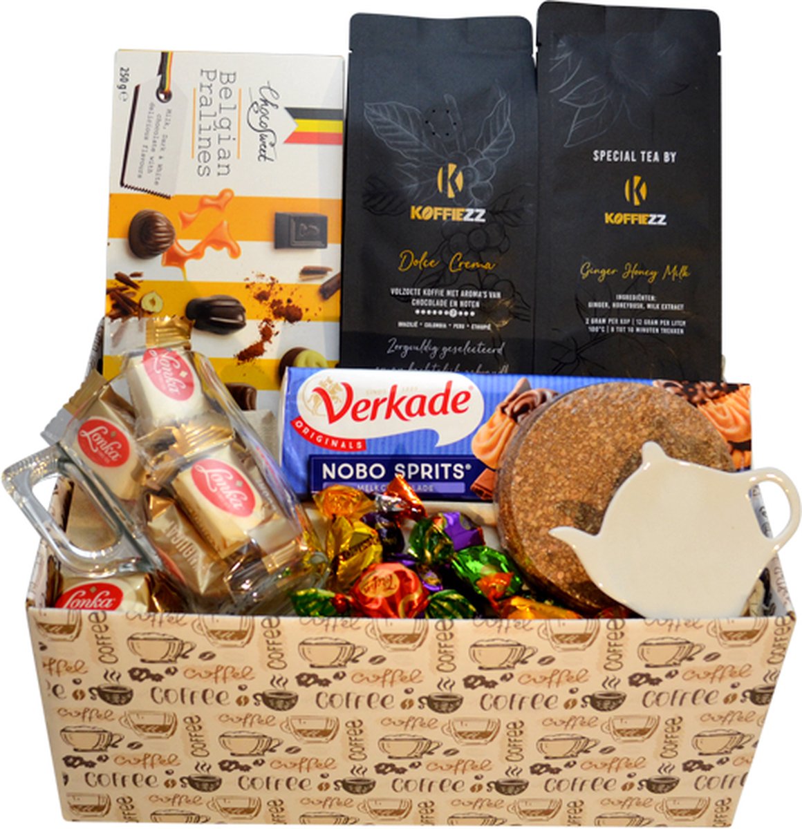 koffiezz koffiepakket met thee-koffie en div lekkernijen
