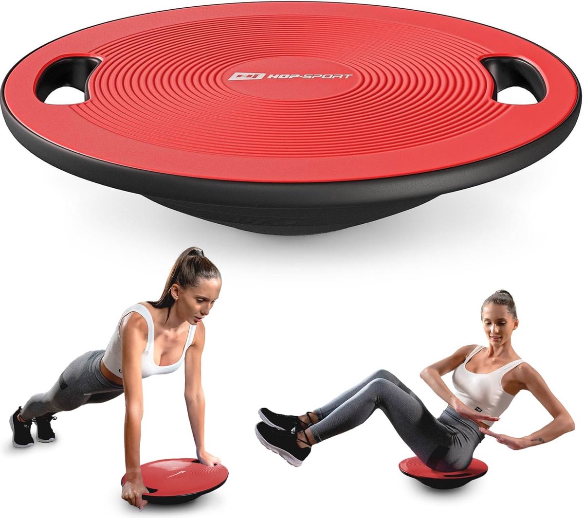 Hop-Sport – Balansbord 40 cm – Met handgrepen – Antislip – Draagvermogen 150 kg – Voor balans en coördinatie