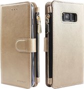 Xssive Wallet Book Case met Ritsvak voor Samsung Galaxy S10e - Book Case - Goud