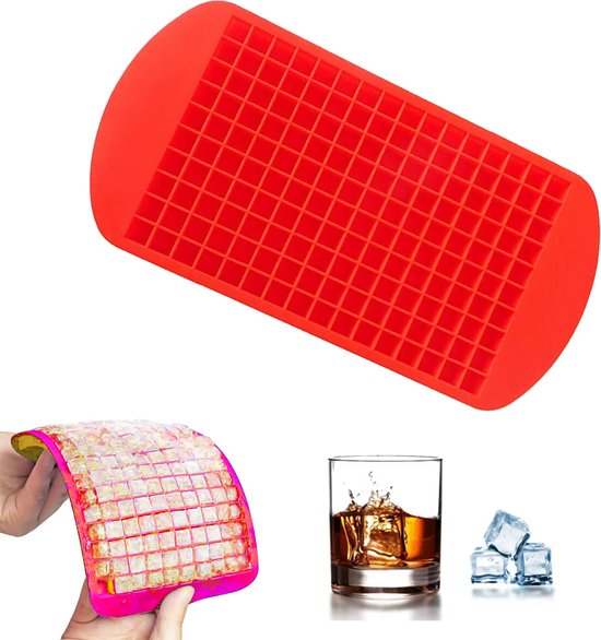 Mini ijsblokjes, 5 stuks ijsblokjesvormen van siliconen, 160 ijsblokjesvormen, ijsblokjesvorm voor bier, keuken, bars, cocktails, whisky, frisdrank, fruit, cocktails en dranken, ijsblokjes: 1 x 1 cm