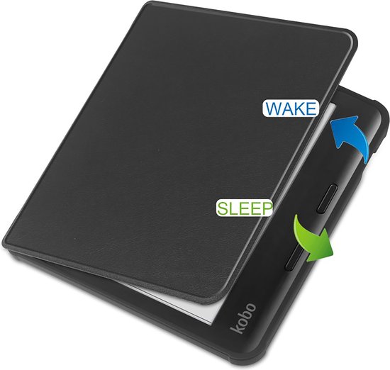 Cazy hoes geschikt voor Kobo Libra Colour / Tolino Vision Color - E-reader Folio Hoes - Zwart van Cazy — afbeelding 4