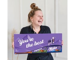 Mega Milka met tekst "You're the best" - 600 gram - Chocoladereep - Chocolade