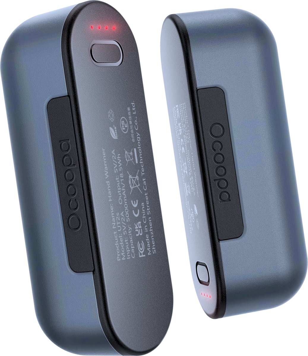 Goedkoopste U2S GREY TWIN - 14 uurs-Handwarmer(35-55 C°) - 2in1 Powerbank (10000mAh) - Heatbank - USB-C - Stijlvol & Innovatief Design - Nooit meer koude handen - Elektrische Handwarmer - Outdoor - Wintersport - Oplaadbare Handwarmer