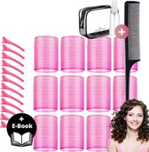 BeautyFitXL® - Krulspelden 27 delig - Heatless Curls + Waterspray + Haarkam + Opbergbag - Haarrollers Groot - Haarkruller - Krul Rollers - Krullen Zonder Hitte Maken - Haar Rollers - Roze