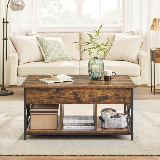 Salontafel – Rechthoekig – 60x100x62 cm – Houtlook – Stijlvol & Functioneel – Woonkamer Tafel