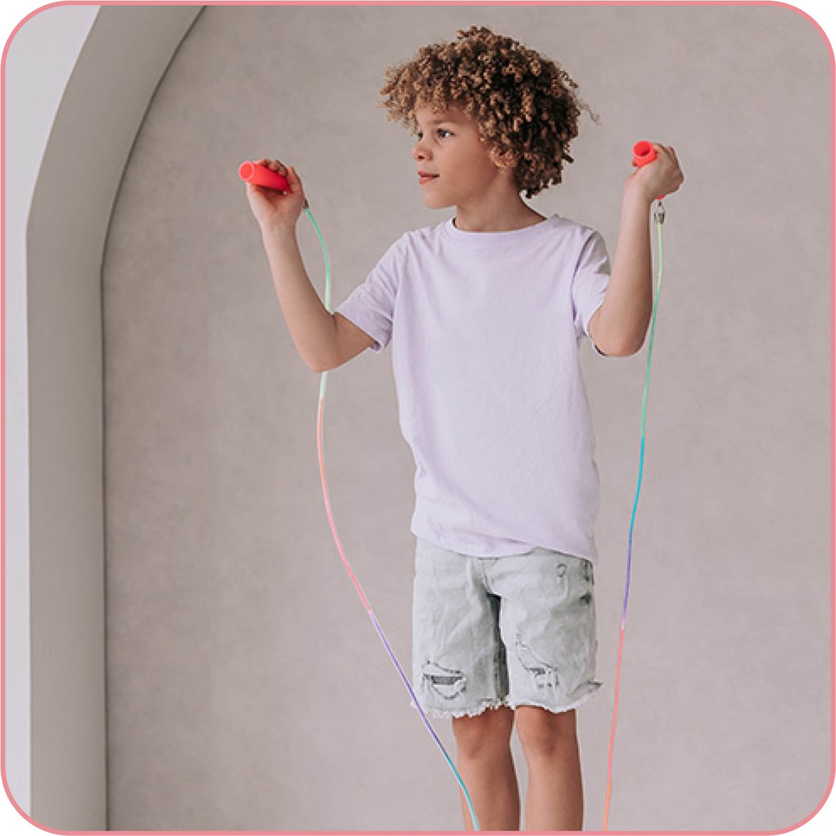Jobber Springtouw Kinderen - Regenboog Unicorn - 230 cm