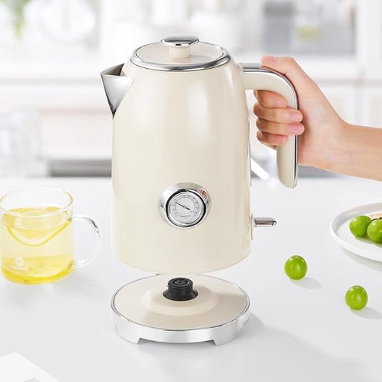 H.Koenig BOE52 kleine elektrische waterkoker, 2200 W, 1,7 l inhoud, 360
