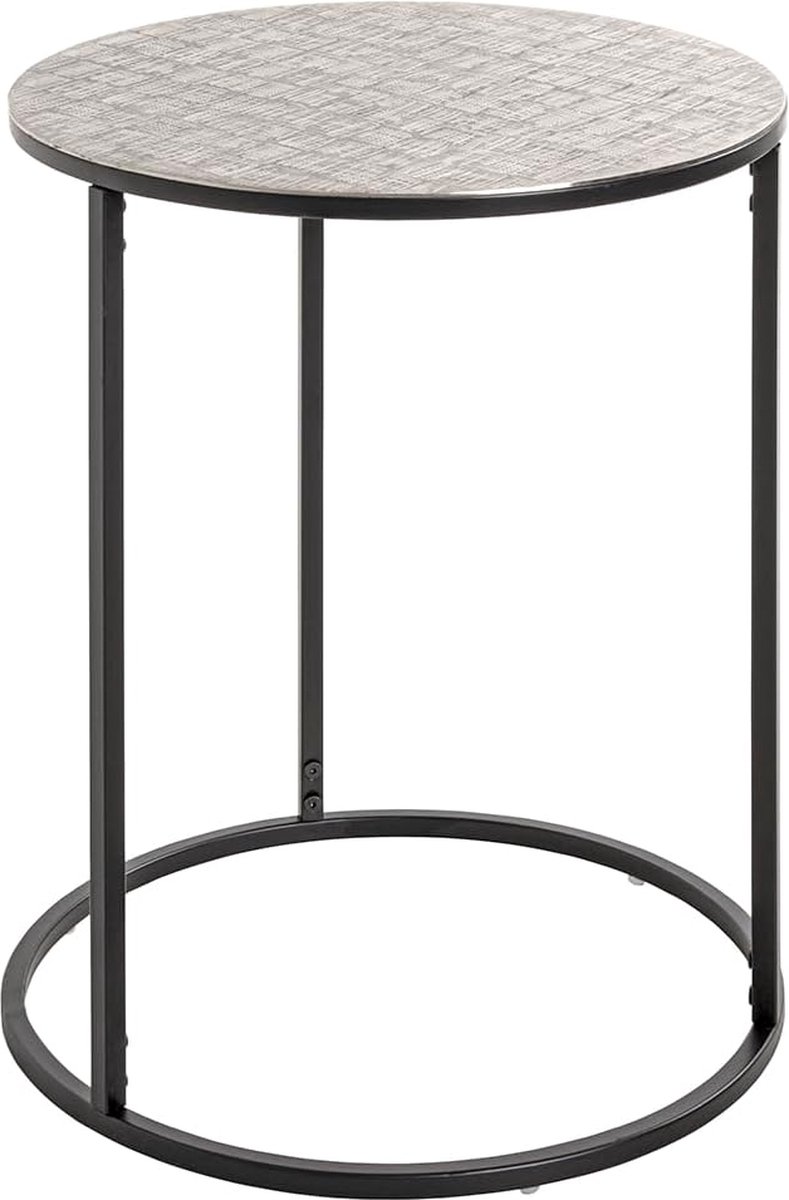 Goodivery ® bijzettafel zwart, zilver, metaal - afmetingen: H 60 cm x Ø 46 cm, stijl: modern