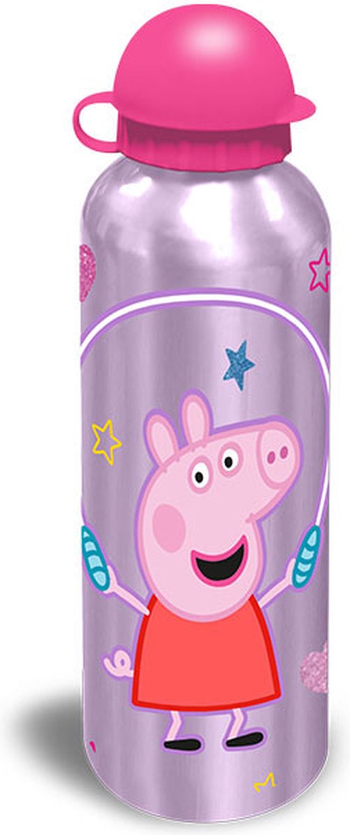 Peppa Pig Aluminium Drinkfles 500 ml. - Asorti (1 stuks) verkrijgbaar in 3 kleuren.