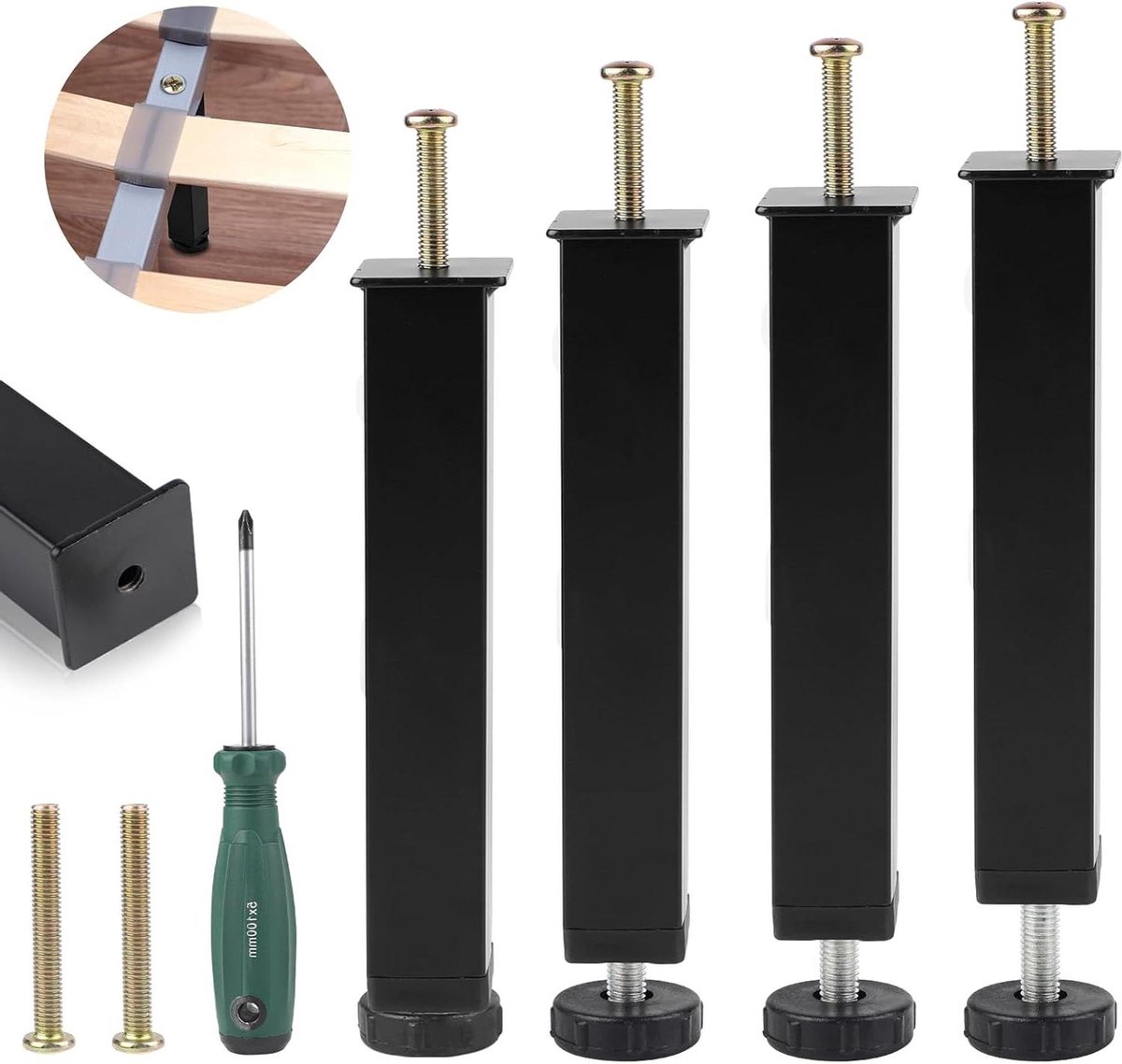 8er Set sossai® moderne Möbelfüße in Gold