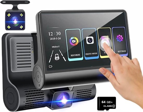 Lexium Dashcam pour voiture - Dashcam - Dashcam pour voiture avant et arrière - Dashcam avant et arrière - Dashcam avant et arrière sans fil - Dual dashcam