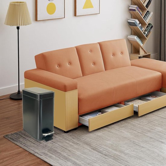 HOMCOM pedaalemmer met 2x25L compartimenten, Soft-Close deksel, vingerafdrukbestendig, roestvrij