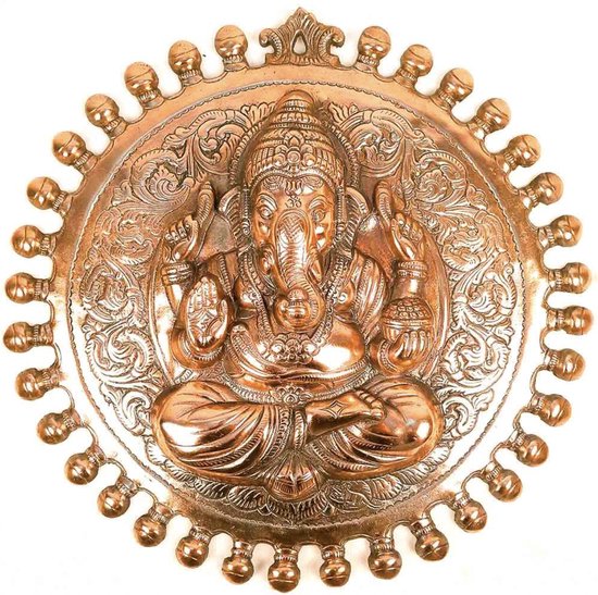 Ganesh Wanddecoratie in Koperen Kleur