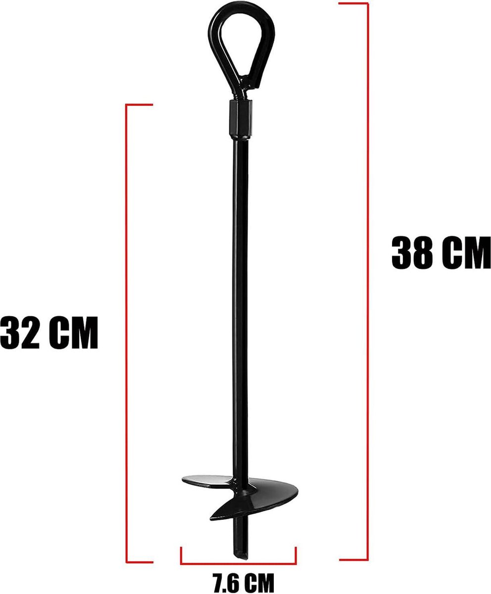 Set van 4 grondankers, set van 4 stuks, met riemen, heavy duty trampoline, ankerset voor tenten, schommels, luifels, metalen trampoline, ankerset, sterke wind