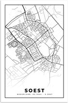 Poster Carte - Soest - Zwart - Wit - 60x90 cm