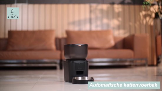 E-Naïs® Automatische voerbak - Automatische voerbak kat - Gebruiksvriendelijk/ Voerautomaat kat – Voedingsschema/Besturing via app – Voederautomaat - WiFi 2.4ghz - 4 Liter – Voerdispenser - Spraakopname - Kat en Hond