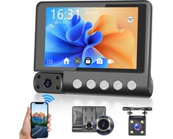 Lexium Dashcam voor auto - Dashcam - Dashcam voor auto voor en achter - Dashcam voor en achter - Dashcam voor en achter draadloos - Dual dashcam