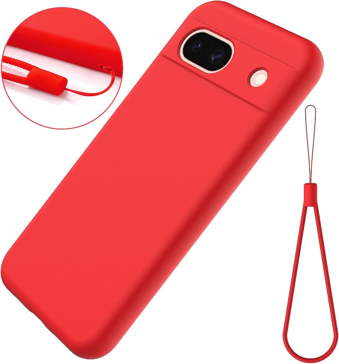 Mobigear Hoesje geschikt voor Google Pixel 8a Telefoonhoesje Flexibel TPU | Mobigear Colors Backcover | Pixel 8a Case | Back Cover - Rood
