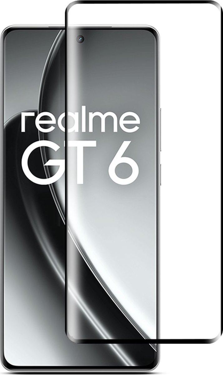 Mobigear Screenprotector geschikt voor Realme GT 6 Glazen | Mobigear Premium Screenprotector - Case Friendly - Zwart
