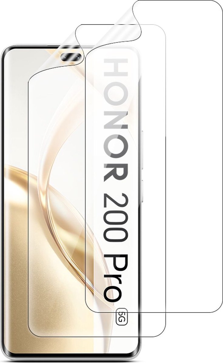 GrizzlyCoat Screenprotector geschikt voor HONOR 200 Pro Hydrogel TPU | GrizzlyCoat Screenprotector - Case Friendly (2-Pack)