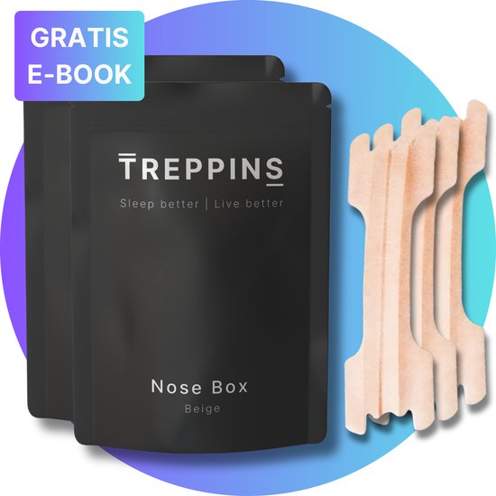 Foto: Treppins nose box 60 pack blijft de hele nacht plakken neusstrips nose strips neuspleisters na anti snurk neusspreider nasal strips